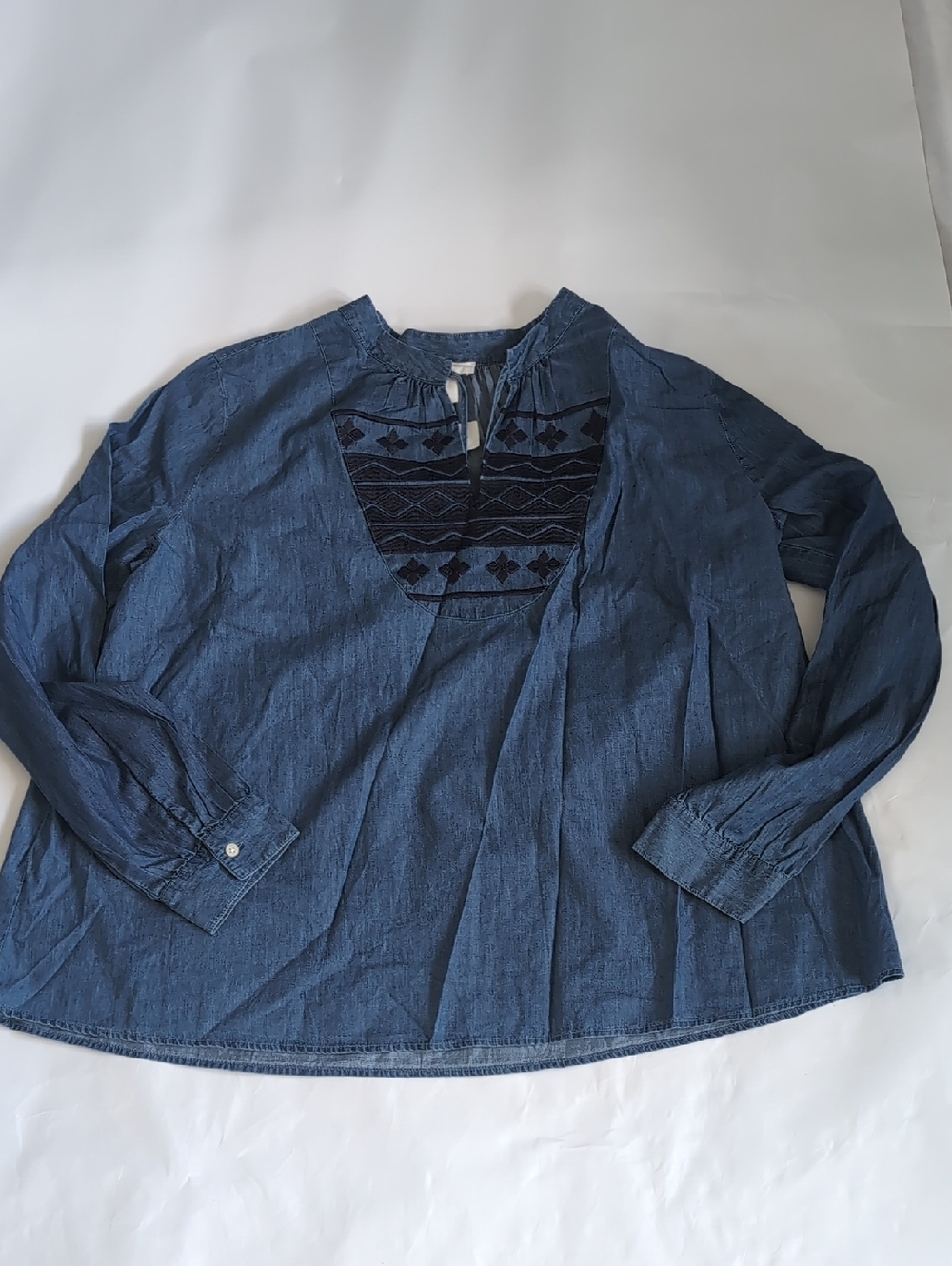 LOFT Indigo Embroidered Lounge Tunic Top